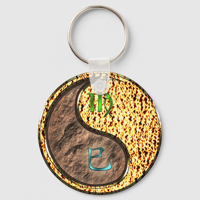 Virgo & Fire Snake Key Ring (Front)