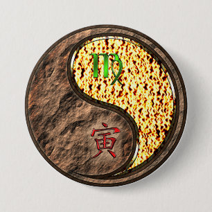 Virgo & Fire Tiger 7.5 Cm Round Badge