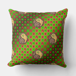 Virgo Fire Tiger Throw Pillow