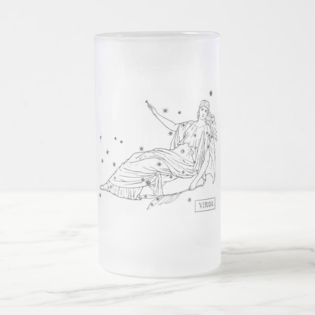 Virgo Frosted Glass Beer Mug (Center)