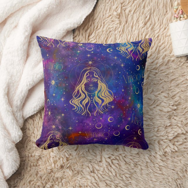 Virgo Galaxy Throw Pillow (Blanket)