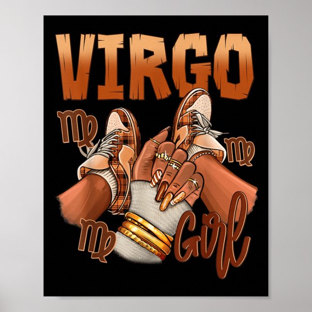 Virgo Girl Birthday Melanin Black Woman Scute Ss C Poster (Front)