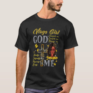 Virgo Girl God Blesses Me Black Girl Magic Afro Me T-Shirt
