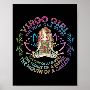 Virgo Girl The Soul Of A Gypsy Birthday Hippie Sou Poster
