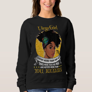 Virgo Girls Black Queen Funny Zodiac Sign For Wome Sweatshirt