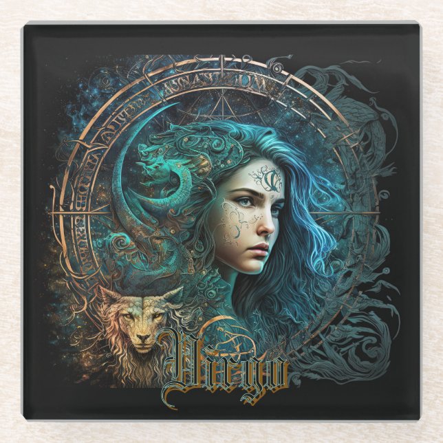 Virgo Glass Coaster (Front)