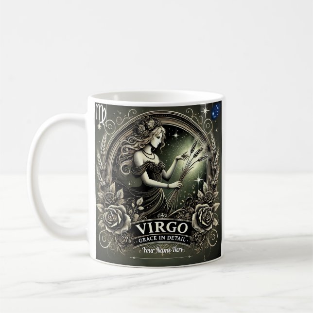 Virgo “Grace in Detail” Zodiac Mug  (Left)