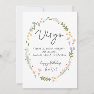 Virgo Happy Birthday Card Heartfelt Virgo Gift