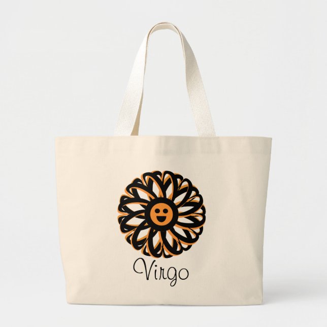 Virgo Happy Flower Tote Bag (Front)