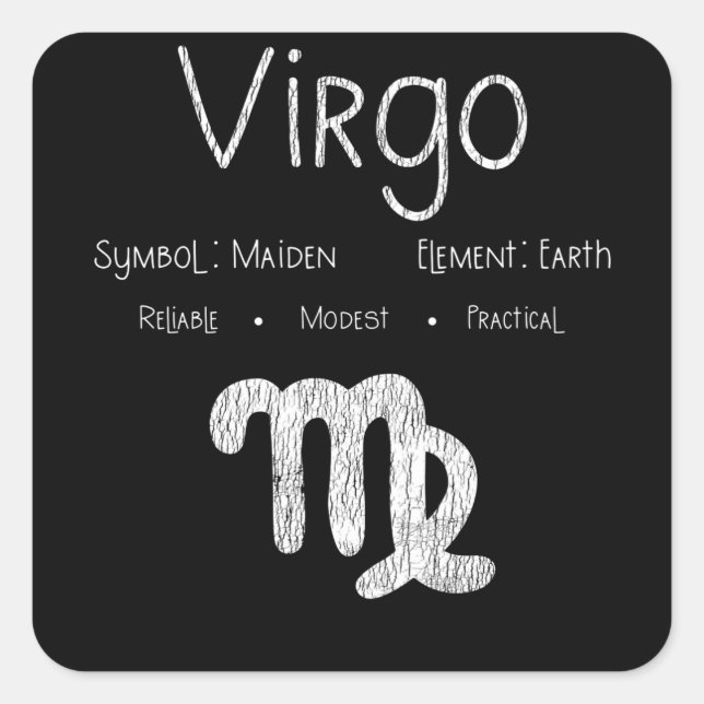 Virgo Horoscope Astrology Star Sign Birthday Gift Square Sticker (Front)