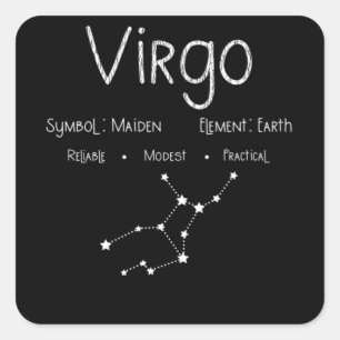 Virgo Horoscope Astrology Star Sign Birthday Gift Square Sticker