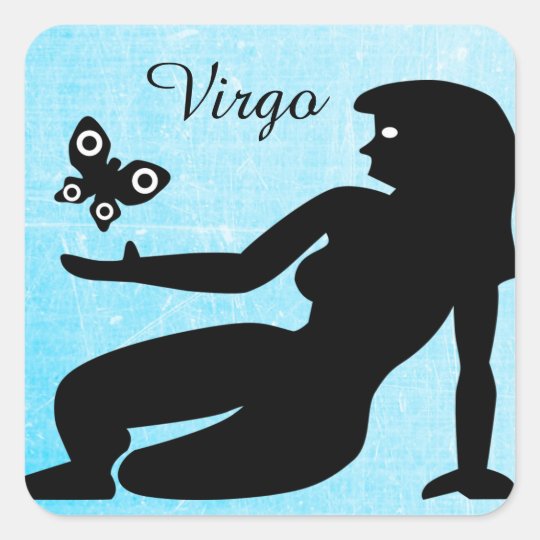 Virgo Horoscope Sign Black and Blue Sticker