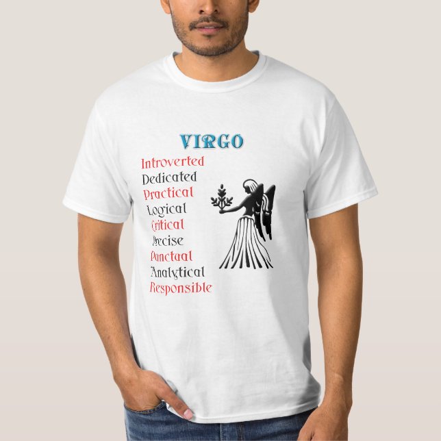 Virgo Horoscope Zodiac Sign T-Shirt (Front)