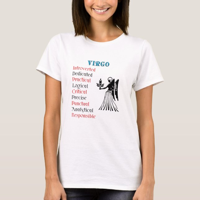 Virgo Horoscope Zodiac Sign T-Shirt (Front)