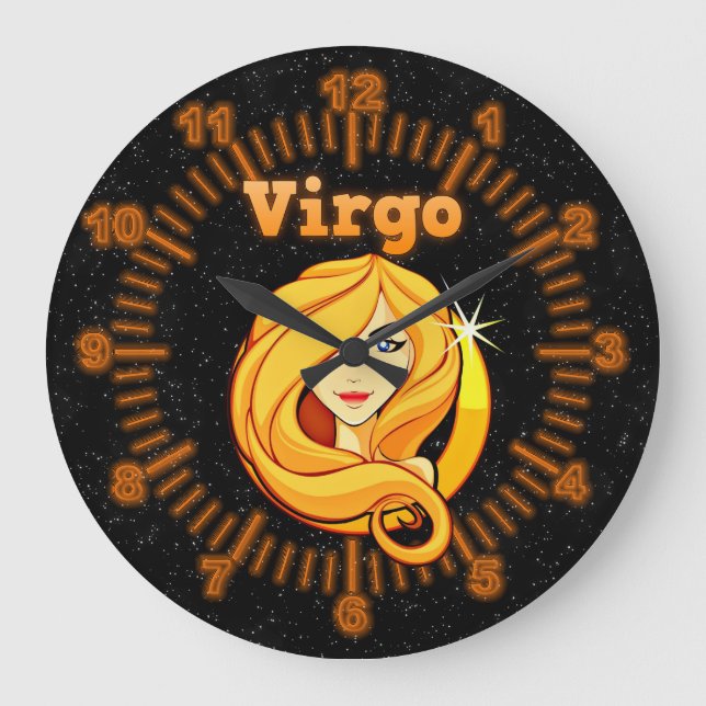 Virgo illustration large clock (Front)