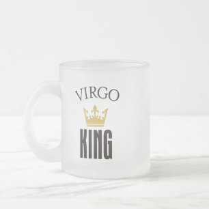 Virgo King Frosted Glass Coffee Mug