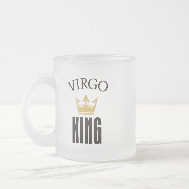 Virgo King Frosted Glass Coffee Mug (Left)