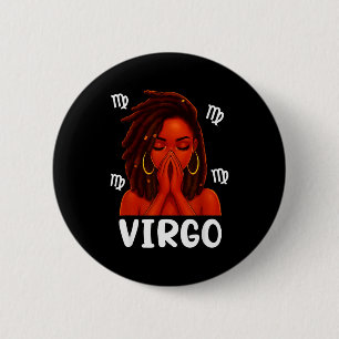 Virgo Locd Black Woman Pray Christian Zodiac Birth 6 Cm Round Badge