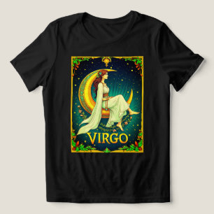 Virgo Maiden Sitting on Crescent Moon Tri-Blend Shirt