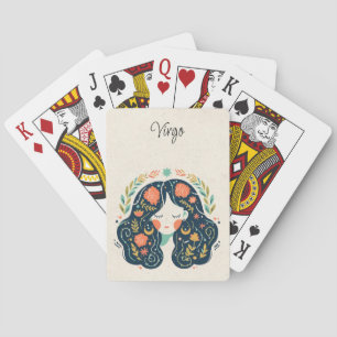 Virgo Maiden Zodiac Floral  Playing Cards