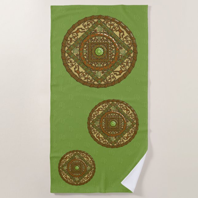 Virgo Mandala Beach Towel (Front)