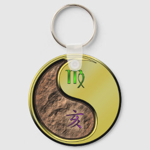 Virgo & Metal Boar Key Ring