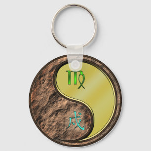 Virgo & Metal Dog Key Ring
