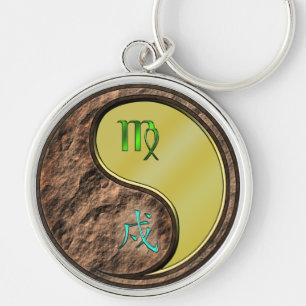 Virgo & Metal Dog Key Ring