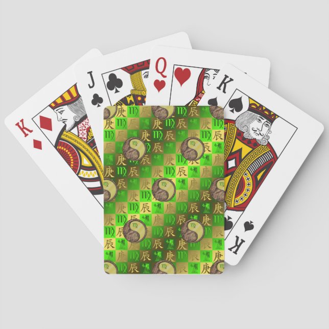 Virgo & Metal Dragon Playing Cards (Back)