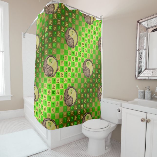 Virgo & Metal Dragon Shower Curtain (In Situ)