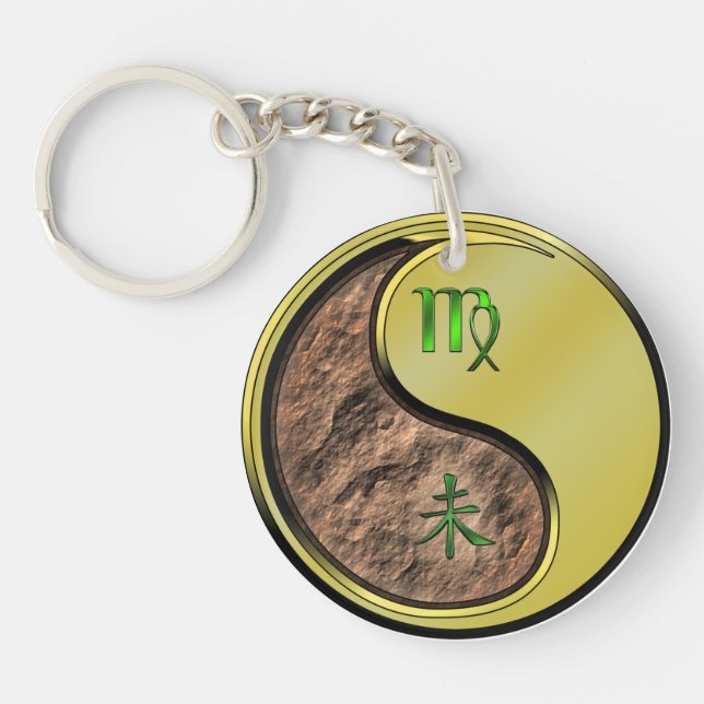 Virgo & Metal Goat Key Ring (Front)