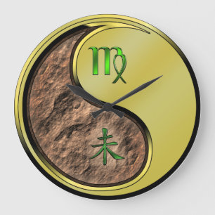 Virgo & Metal Goat Large Clock
