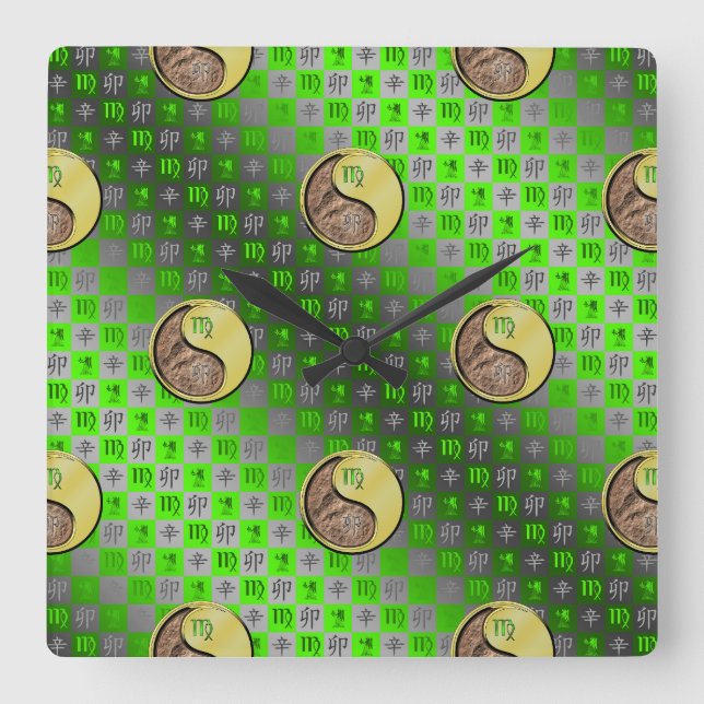 Virgo & Metal Rabbit Wall Clock (Front)