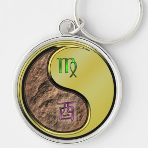 Virgo & Metal Rooster Key Ring