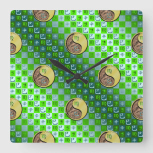 Virgo & Metal Snake Square Wall Clock