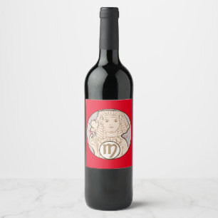 Virgo Mucha Art Nouveau Wine Label