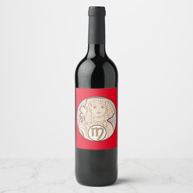 Virgo Mucha Art Nouveau Wine Label (Front)