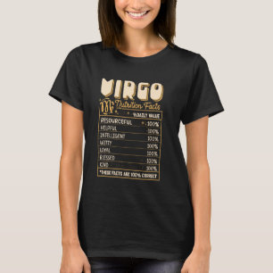 Virgo Nutrition Facts Zodiac Birthday Funny T-Shirt