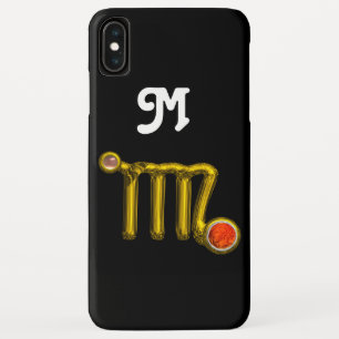 VIRGO ORANGE AGATE GOLD ZODIAC SIGN JEWEL MONOGRAM iPhone XS MAX CASE