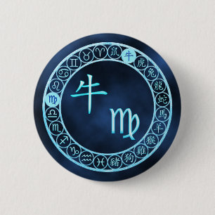 Virgo/Ox 6 Cm Round Badge