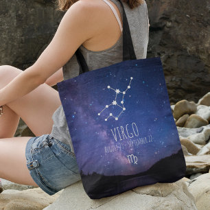 Virgo   Personalised Zodiac Constellation Tote Bag