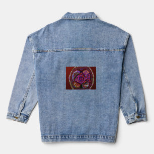 Virgo/Pisces Inside A Red Birthstone Egg Denim Jacket
