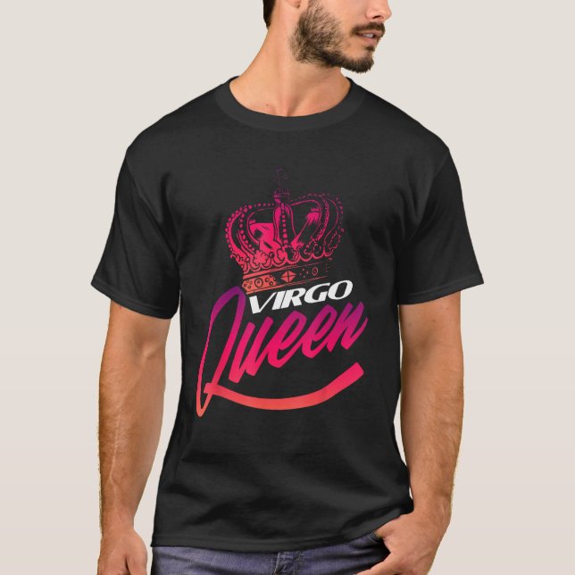 Virgo Queen Astrology Constellation Birth Sign T-Shirt (Front)