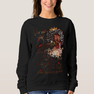 Virgo Queen Sweet As Candy Birthday  For Black Wom Sweatshirt