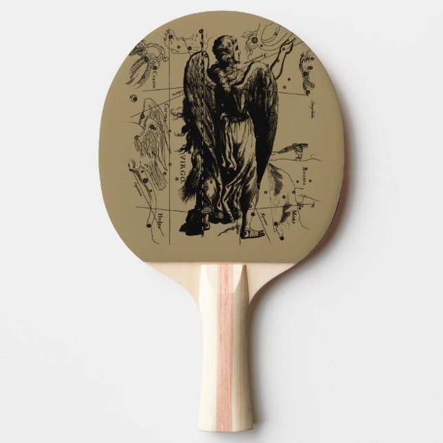 Virgo Sign Constellation Hevelius 1690 Ping Pong Paddle (Front)