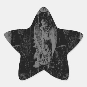 Virgo Sign Constellation Hevelius Black Decor Star Sticker