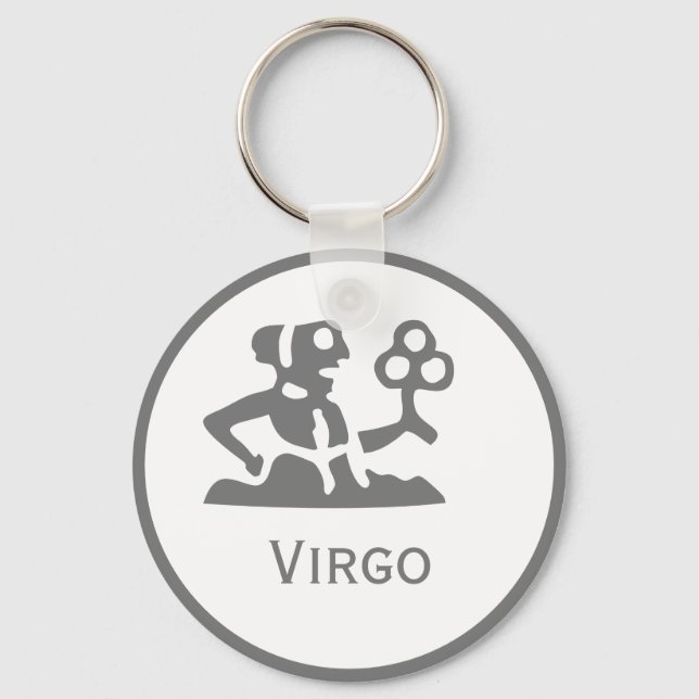 Virgo Sign of the Zodiac Design Key Ring (Front)