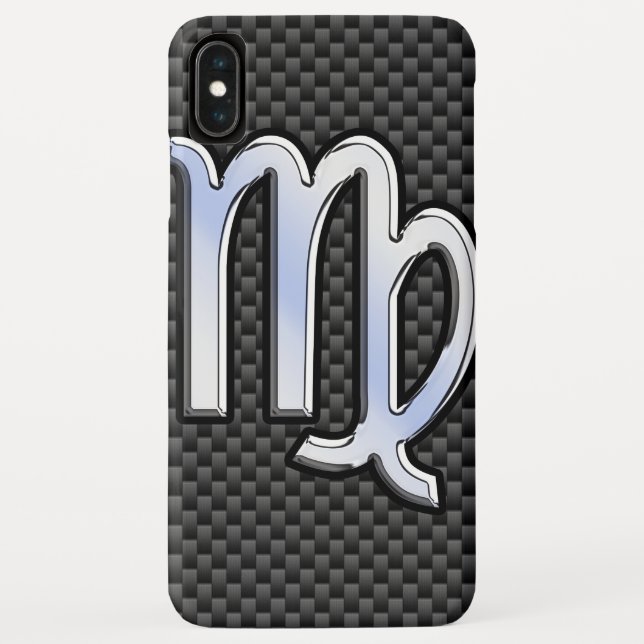 Virgo Sign on Charcoal Carbon Fibre Print Case-Mate iPhone Case (Back)