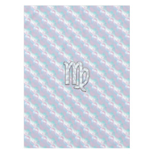 Virgo Sign on Pastels Mother of Pearl Style Print Tablecloth