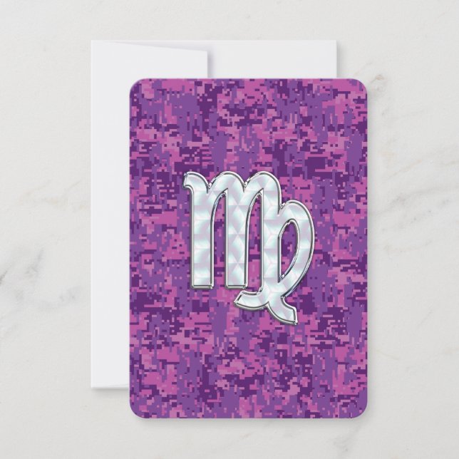 Virgo Sign on Pink Fuchsia Digital Camouflage (Front)